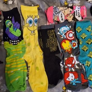 Marvel, Nickelodeon, Star Wars socks